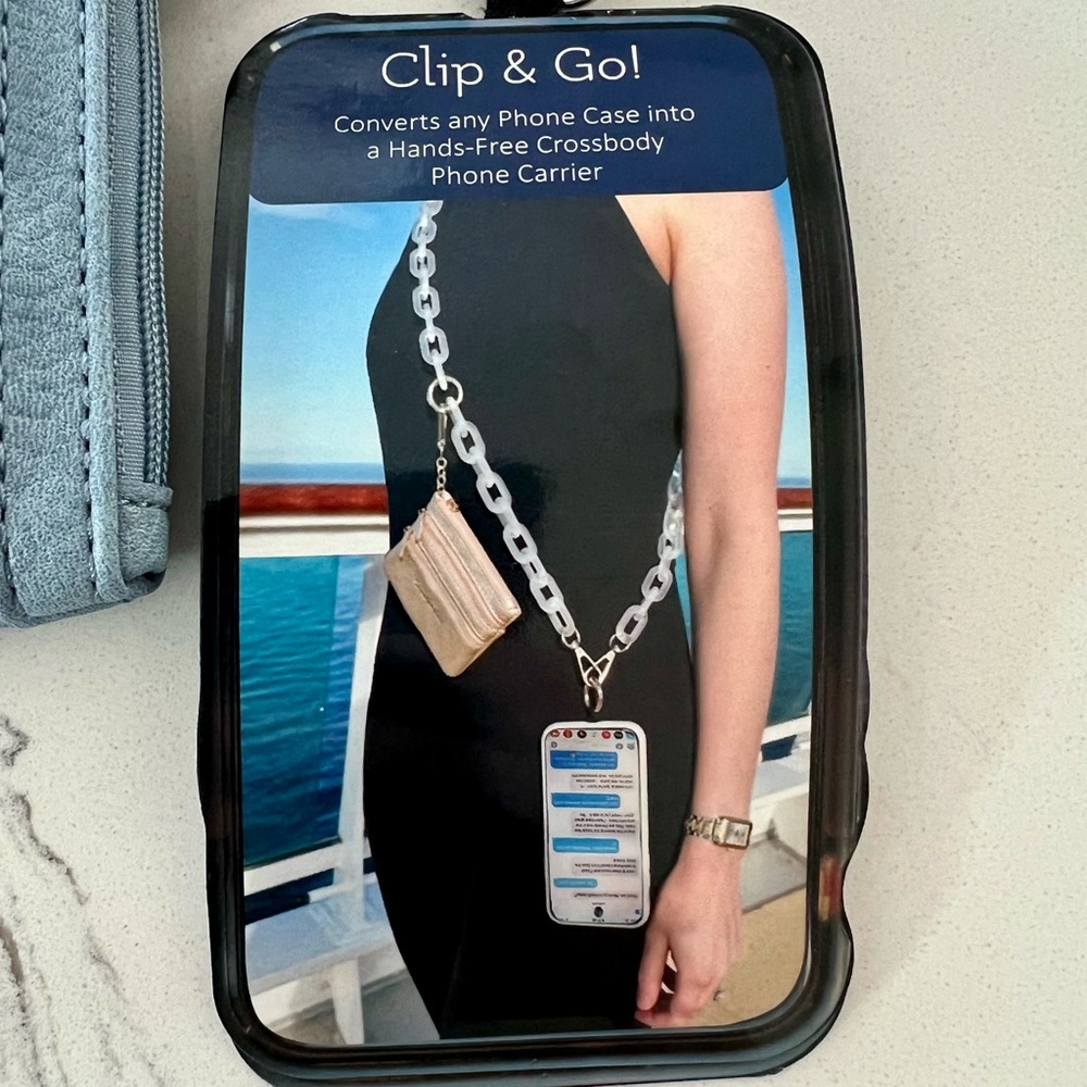 Clip & Go Blue Phone & Card Holder - Picture 3 of 3